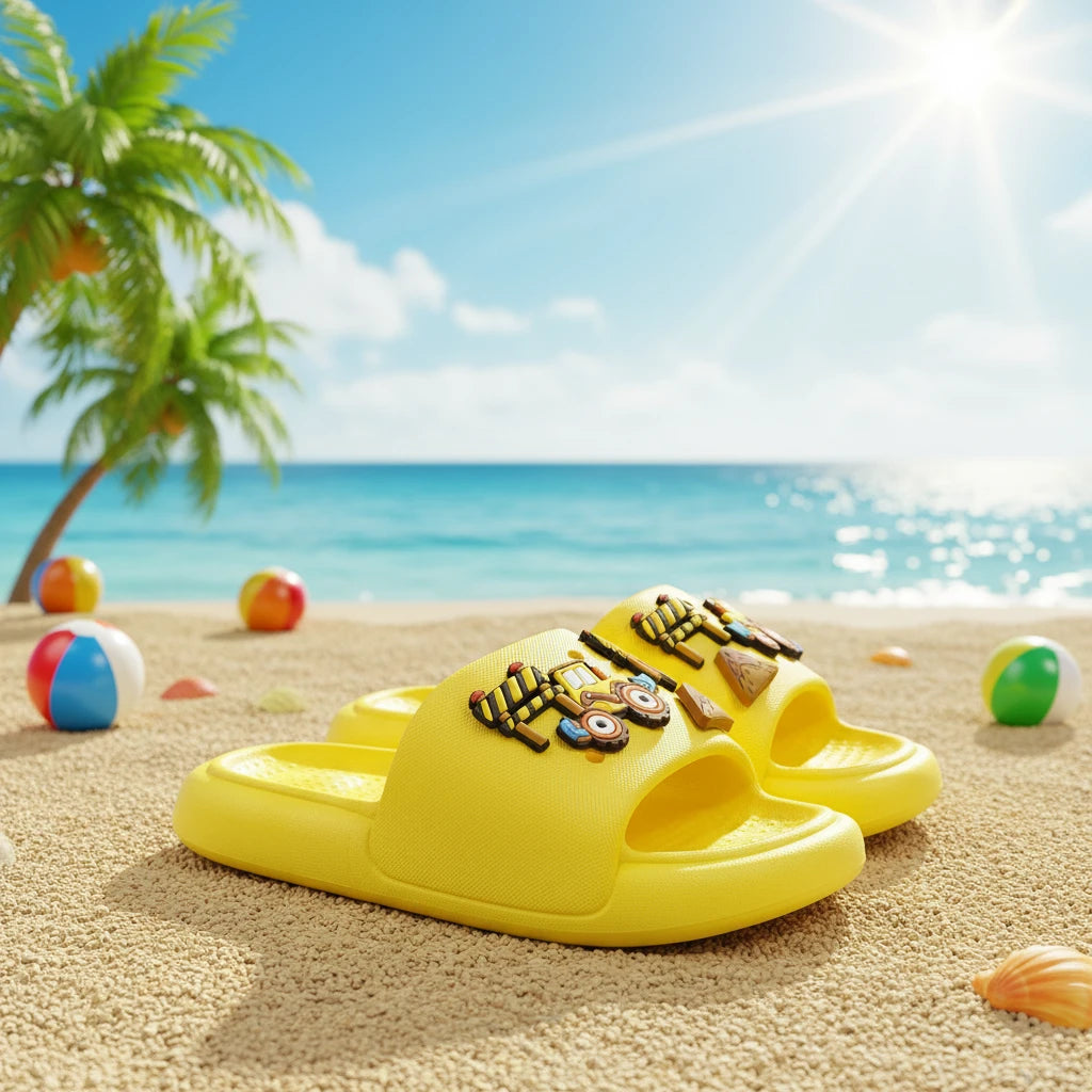 Cute Cartoon Summer Beach Slides for Toddler Boys & Girls