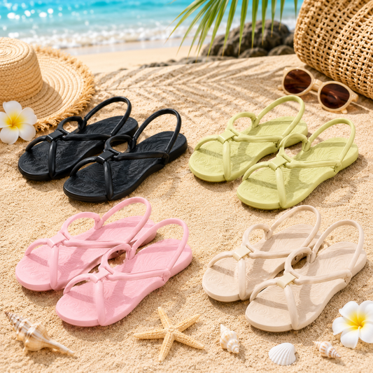 Summer Women Foldable Flip Flops Lightweight Travel Beach  Slippers