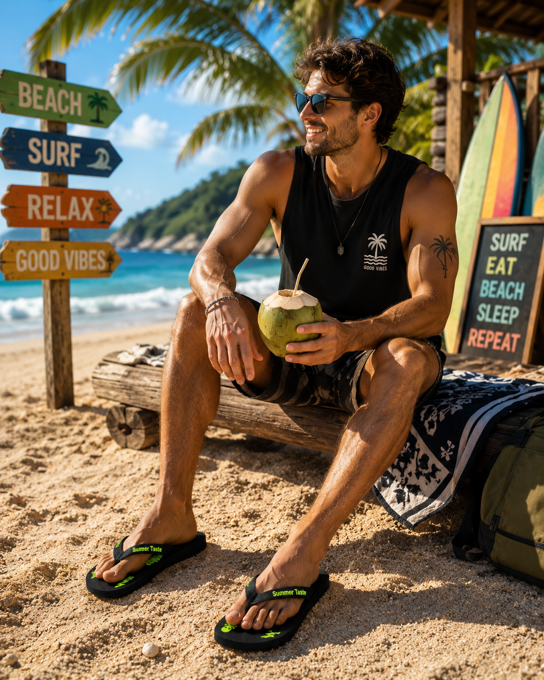 Men’s Summer Flip-Flops Soft Sole Non-Slip Beach Sandals