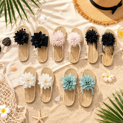 Elegant Flower Beach Slippers for Women