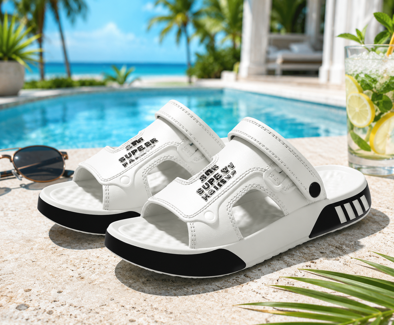 Men Lightweight Soft Sole Beach Slides